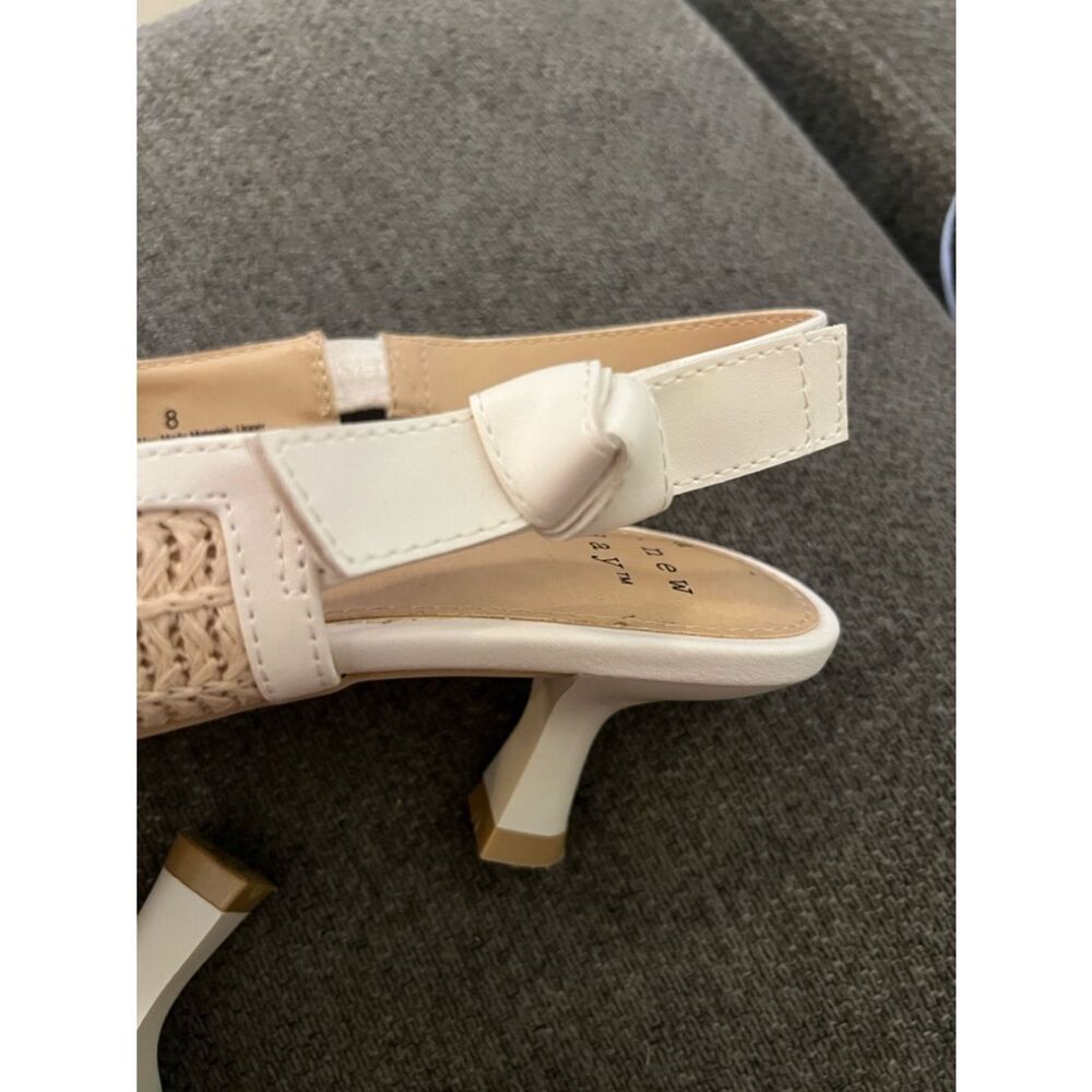 A NEW DAY Women's Beige Milan Raffia Pointy Toe Kitten Heel Slingback Shoes 8 - Picture 6 of 8